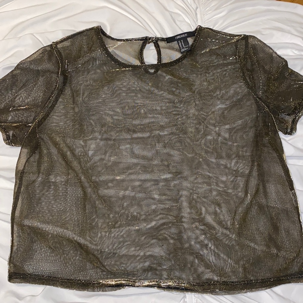 Metallic Sheer T-Shirt